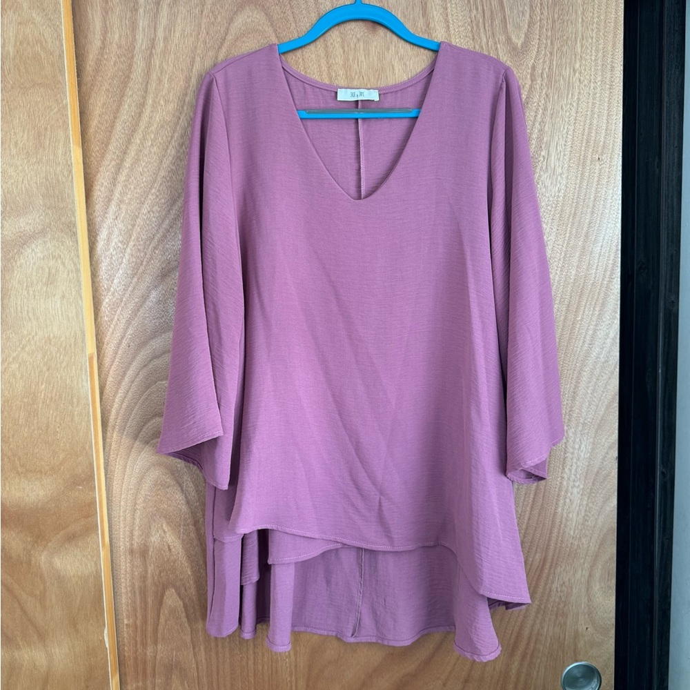 Pink flowy blouse